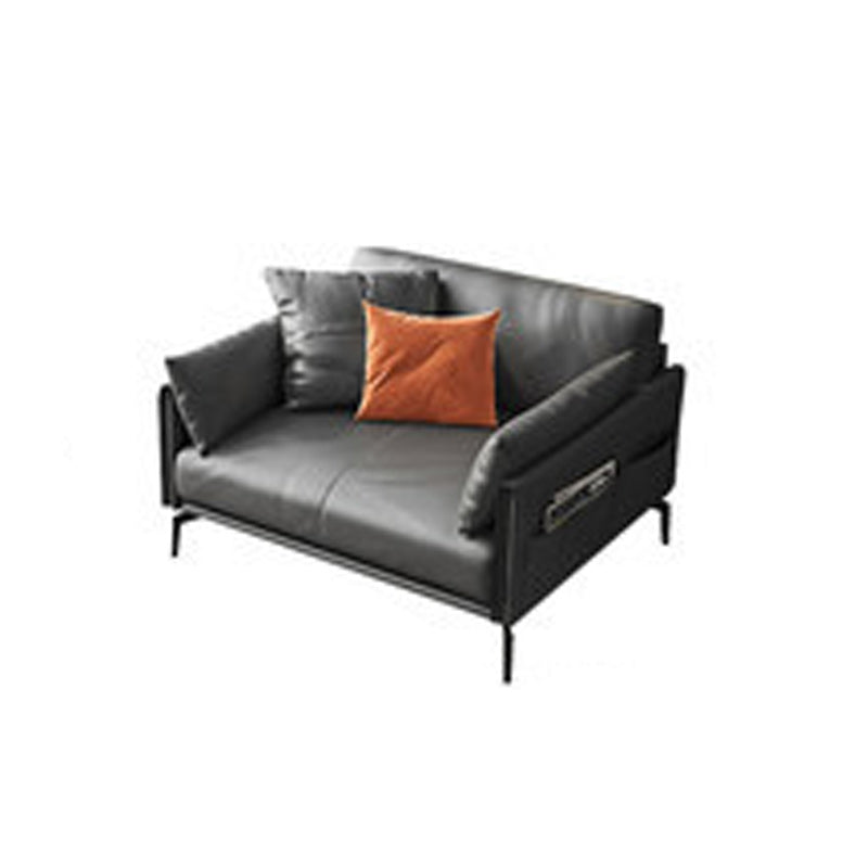 Stain Resistant Bench Seating Leather Standard Cushions Settee Furniture in Grey