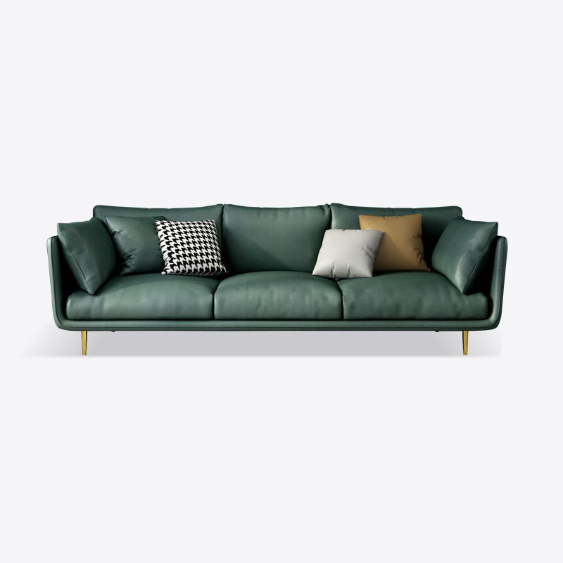 Sofa rembourré en cuir imité avec rembourrage de siège en latex sur le dos de l'oreiller