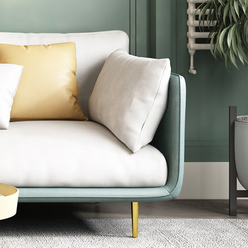 Sofa rembourré en cuir imité avec rembourrage de siège en latex sur le dos de l'oreiller