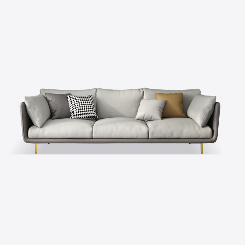 Sofa rembourré en cuir imité avec rembourrage de siège en latex sur le dos de l'oreiller