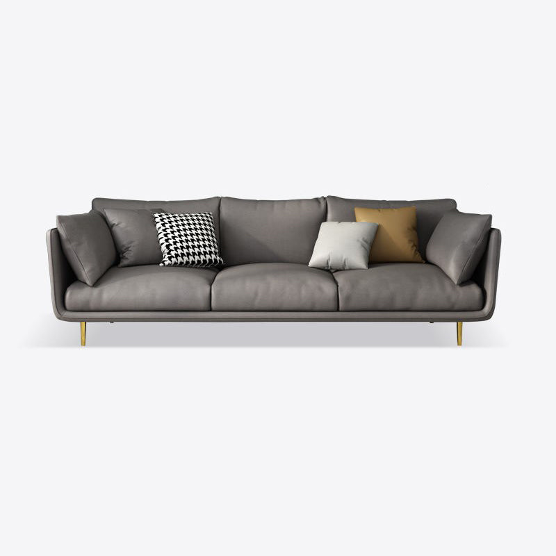 Sofa rembourré en cuir imité avec rembourrage de siège en latex sur le dos de l'oreiller