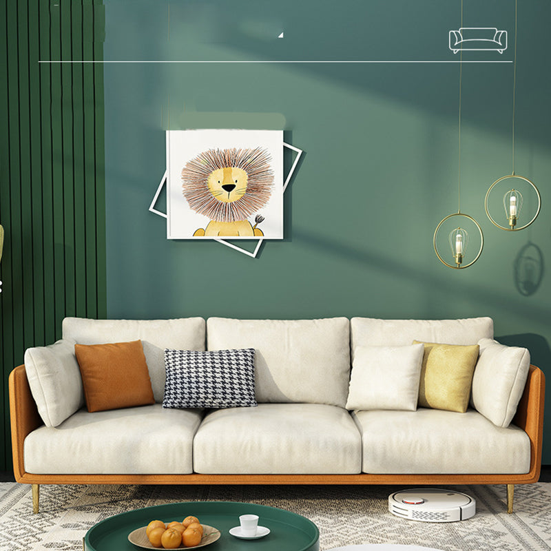 Sofa rembourré en cuir imité avec rembourrage de siège en latex sur le dos de l'oreiller