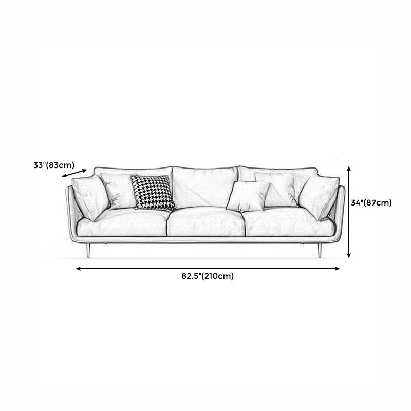 Sofa rembourré en cuir imité avec rembourrage de siège en latex sur le dos de l'oreiller
