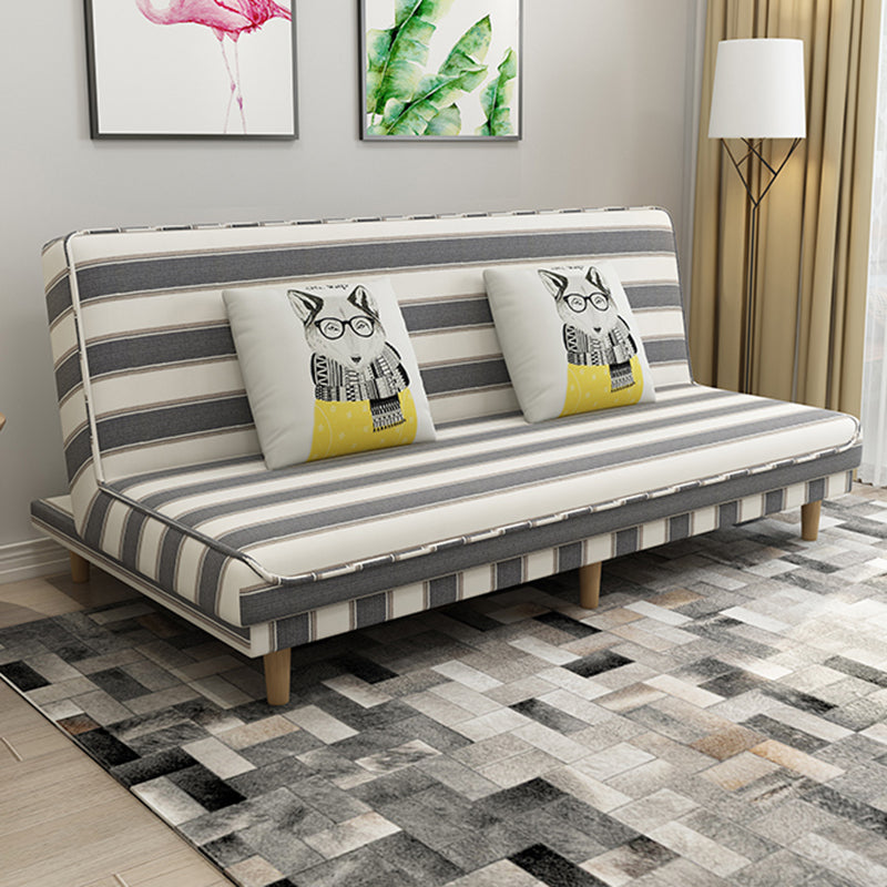 Foldable and Wear-resisting Linen Armless Sofa with Tight Back for Apartment
