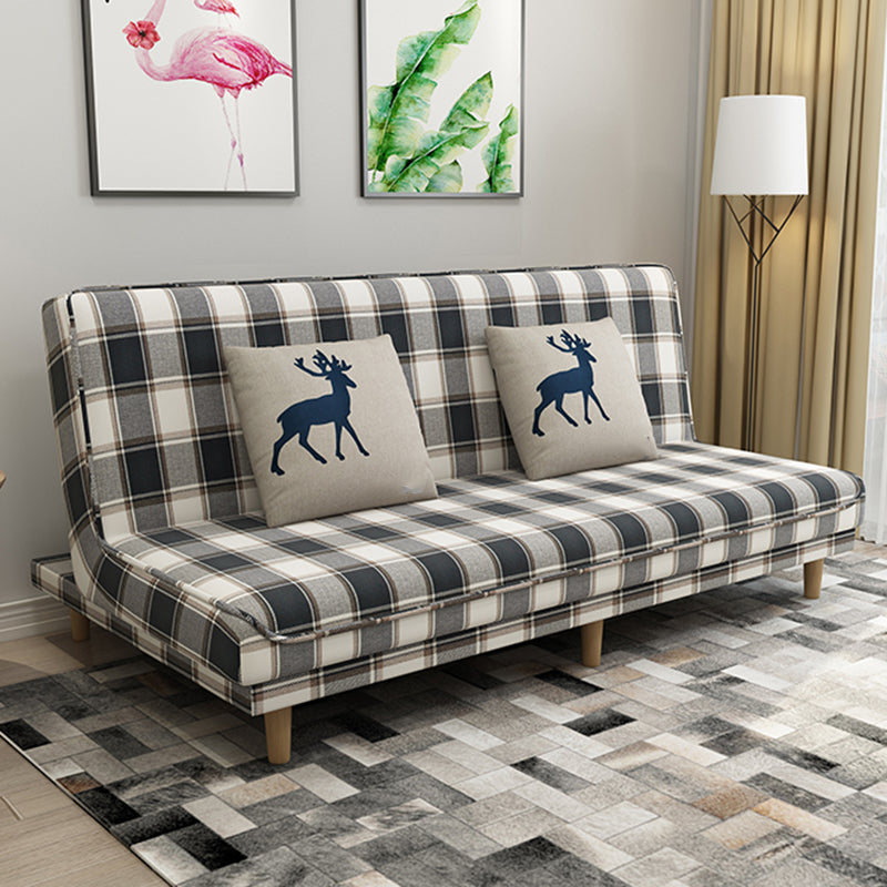 Foldable and Wear-resisting Linen Armless Sofa with Tight Back for Apartment
