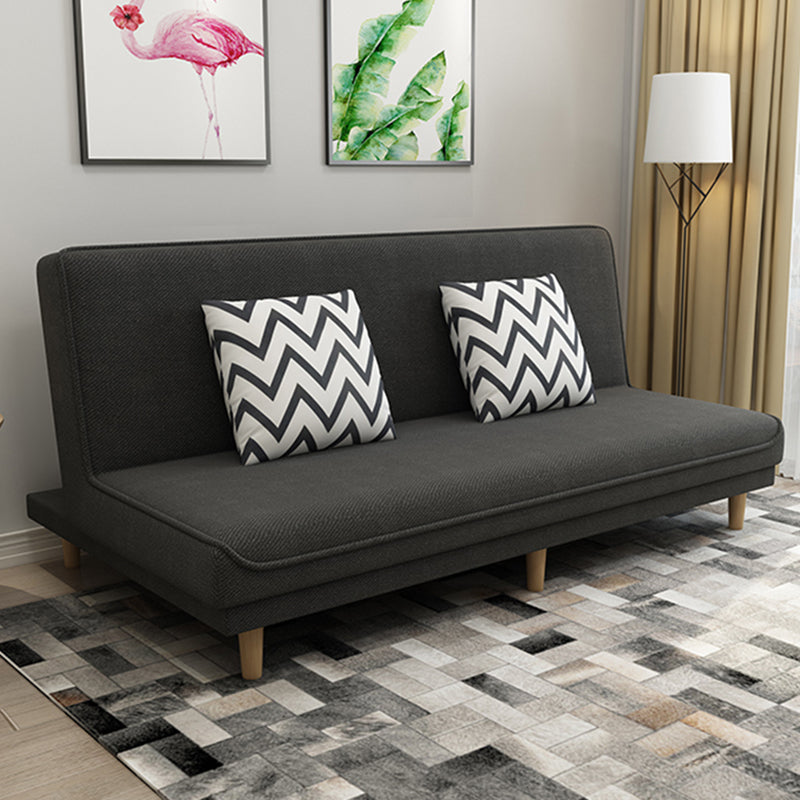 Foldable and Wear-resisting Linen Armless Sofa with Tight Back for Apartment