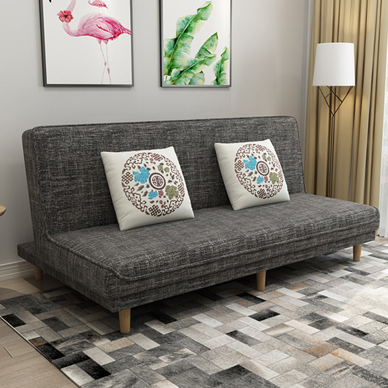 Foldable and Wear-resisting Linen Armless Sofa with Tight Back for Apartment