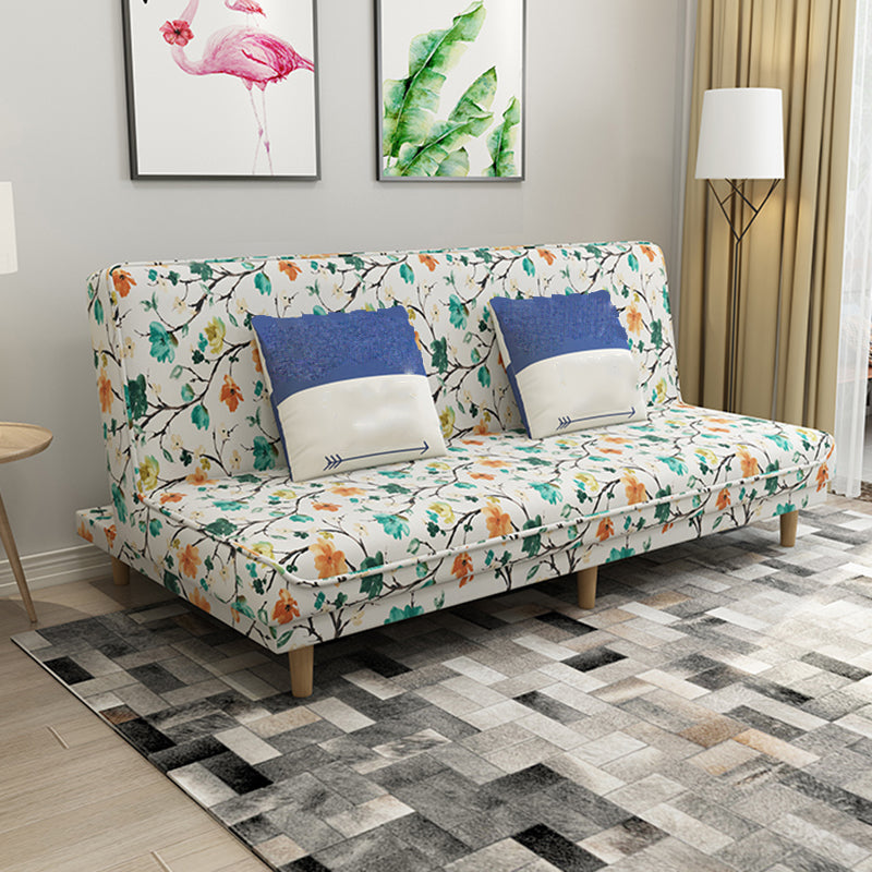 Foldable and Wear-resisting Linen Armless Sofa with Tight Back for Apartment