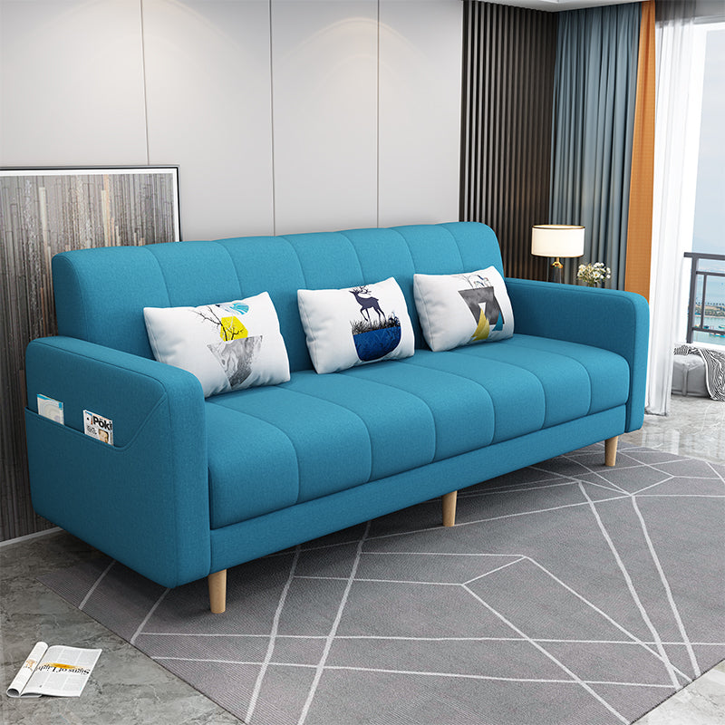 Modern Square Arm 23.62" W Convertible Sleeper Sofa with Cotton Blend for Living Room