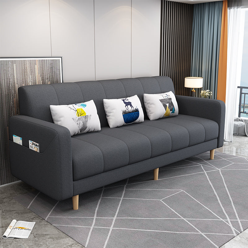 Modern Square Arm 23.62" W Convertible Sleeper Sofa with Cotton Blend for Living Room
