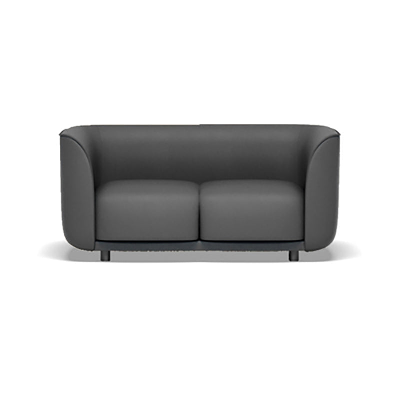 27.5"H Contemporary Solid Color Faux Leather Tuxedo Arm Sofa For Office Living Room