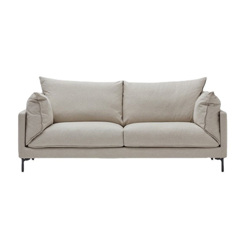 Contemporary Fabric Square Arm Loveseat Standard Loose Back Setee