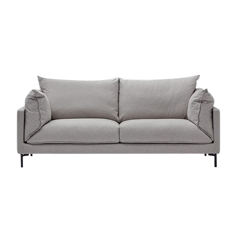 Contemporary Fabric Square Arm Loveseat Standard Loose Back Setee