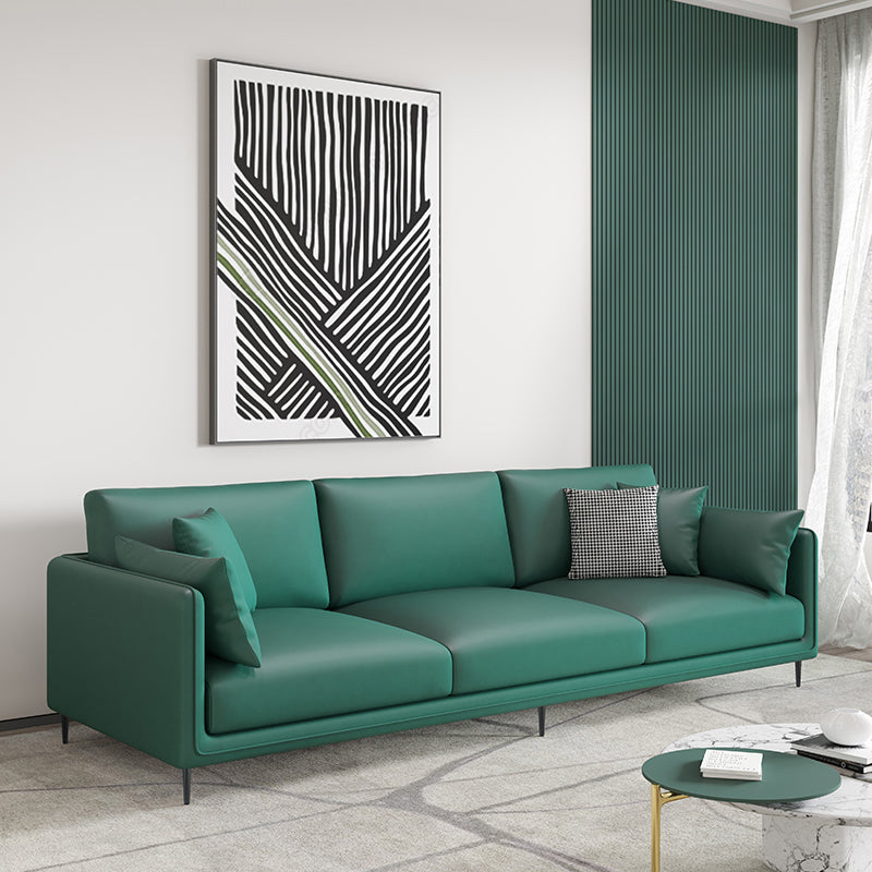 Sofa standard du bras de smoking en faux cuir contemporain avec oreillers de boîtier