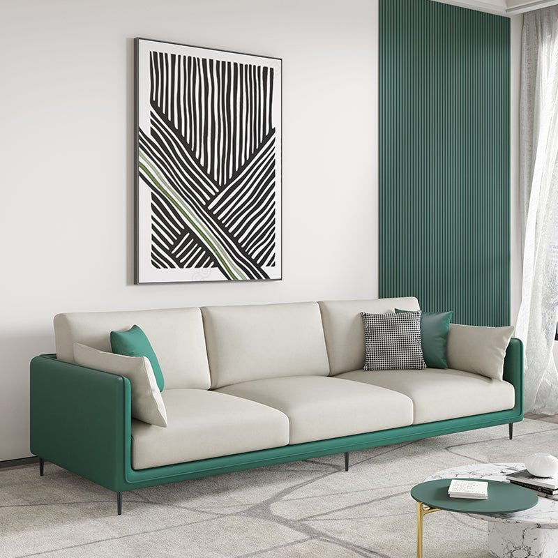 Sofa standard du bras de smoking en faux cuir contemporain avec oreillers de boîtier