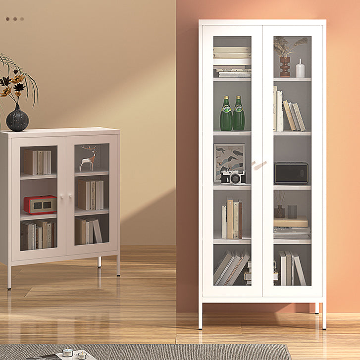 Libreria standard verticale in acciaio scandinavo con porta di vetro tempestiva chiara