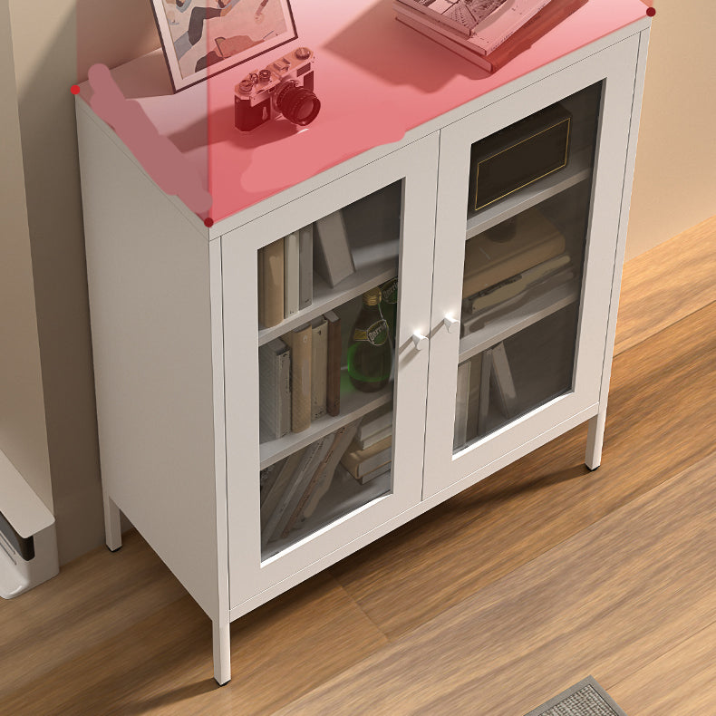 Libreria standard verticale in acciaio scandinavo con porta di vetro tempestiva chiara