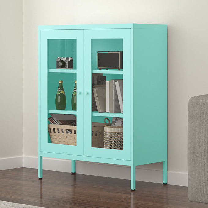 Libreria standard verticale in acciaio scandinavo con porta di vetro tempestiva chiara