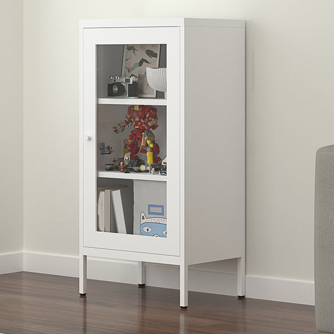 Libreria standard verticale in acciaio scandinavo con porta di vetro tempestiva chiara