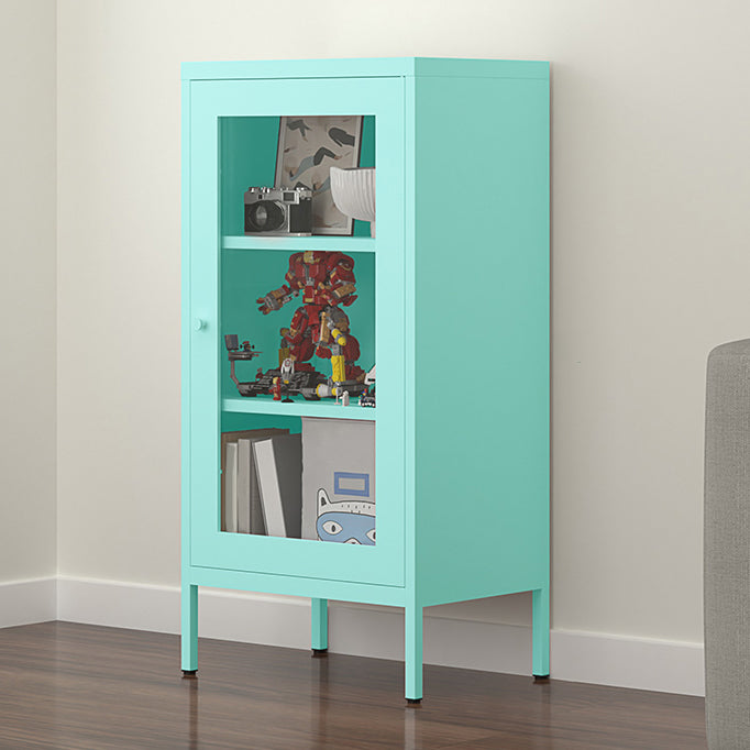 Libreria standard verticale in acciaio scandinavo con porta di vetro tempestiva chiara