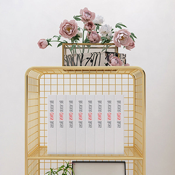 Moderne Metall Standard Bücherregal Gold und Black Iron Closed Back Bücherregal