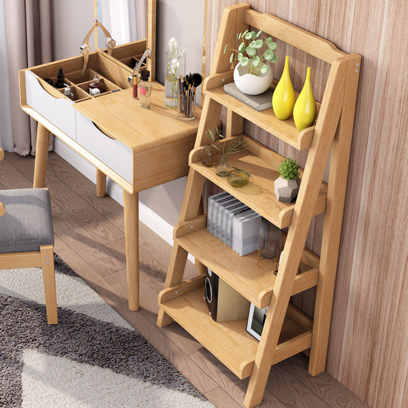 Moderner Leiter -Buchhandlung mit Massivholz Offenes Regal Bücherregal