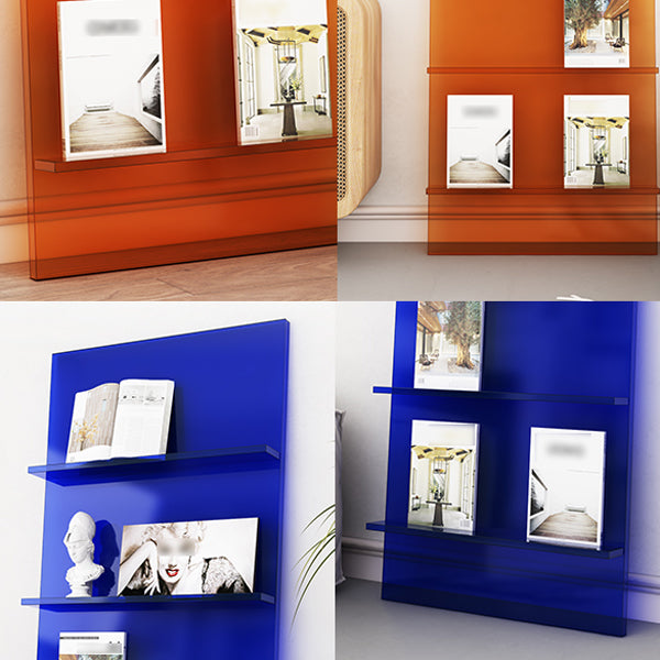 Scandinavian Closed Back Etagere Bookshelf Acrylic Vertical Bookshelf for Living Room