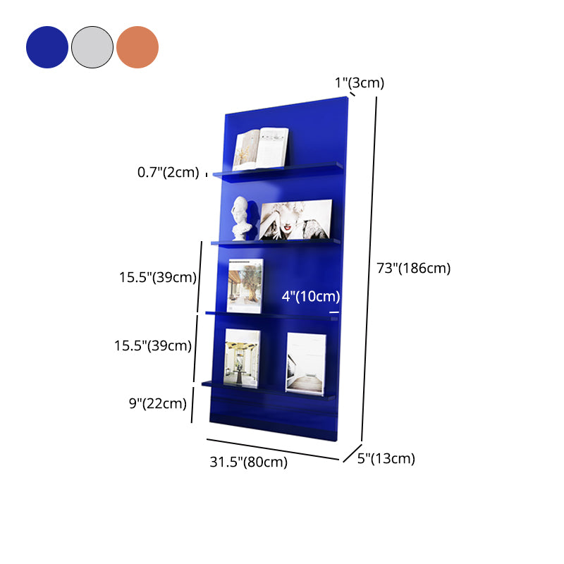 Scandinavian Closed Back Etagere Bookshelf Acrylic Vertical Bookshelf for Living Room