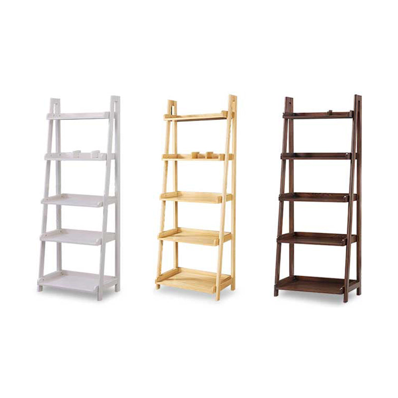 Moderne Style Ladder Bookshelf Massivholzregal Bücherregal für das Studienraum