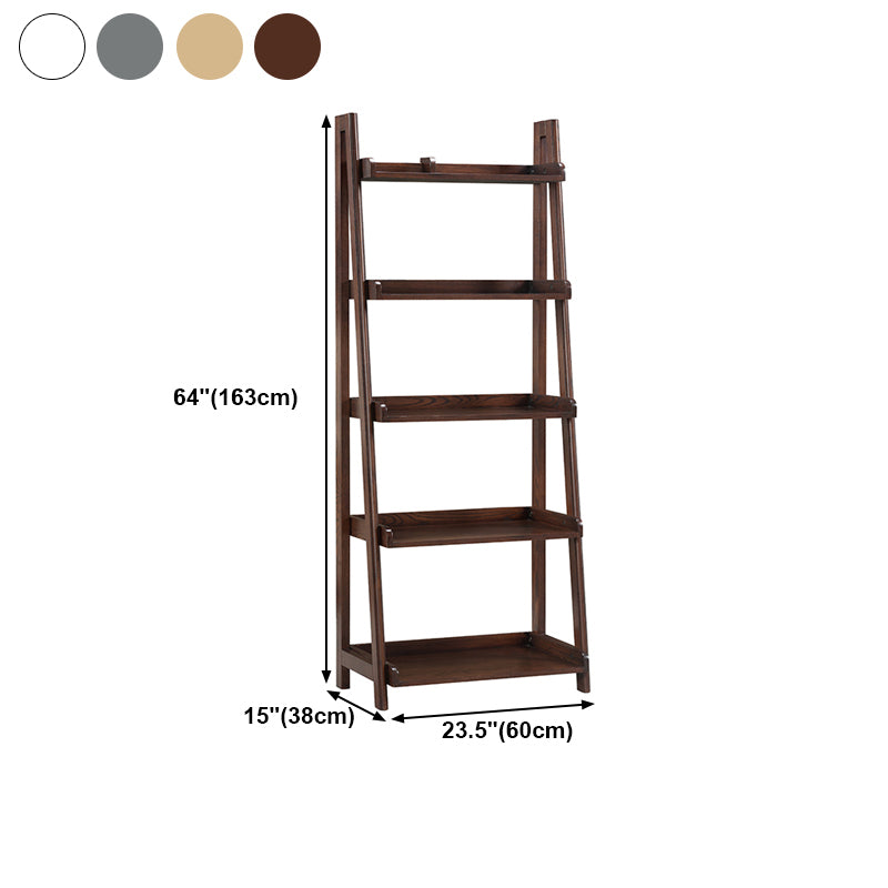 Moderne Style Ladder Bookshelf Massivholzregal Bücherregal für das Studienraum