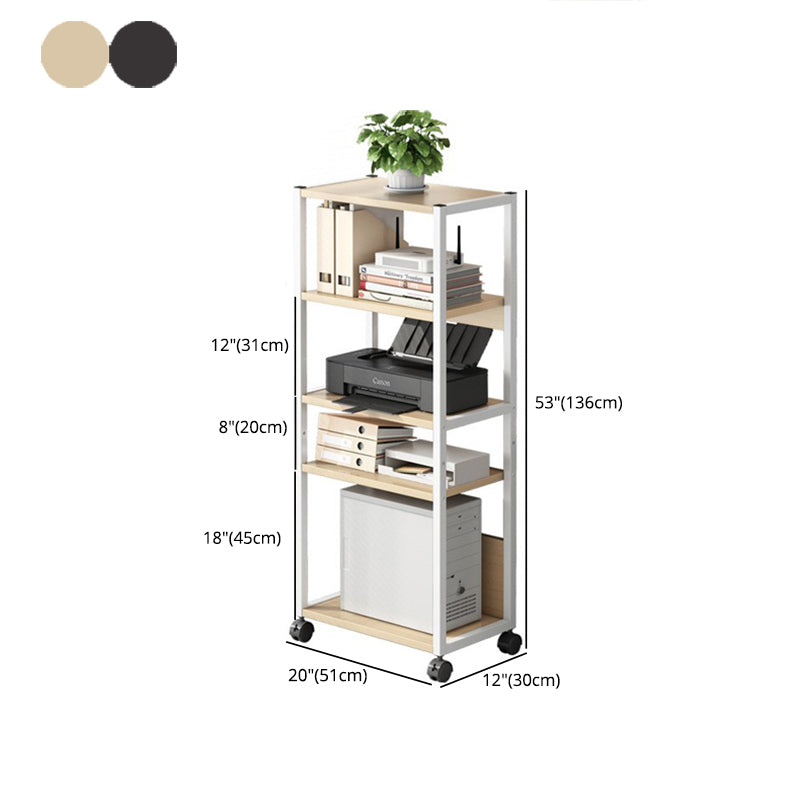 Industrialstil Holzbuchhandel Etagere Bücherregal mit Zauberer Rädern für Büro