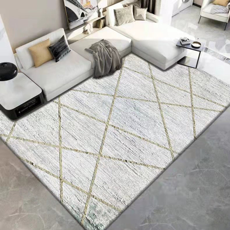 Brown Triangle Rug Polyester Modern Rug Washable Rug for Living Room
