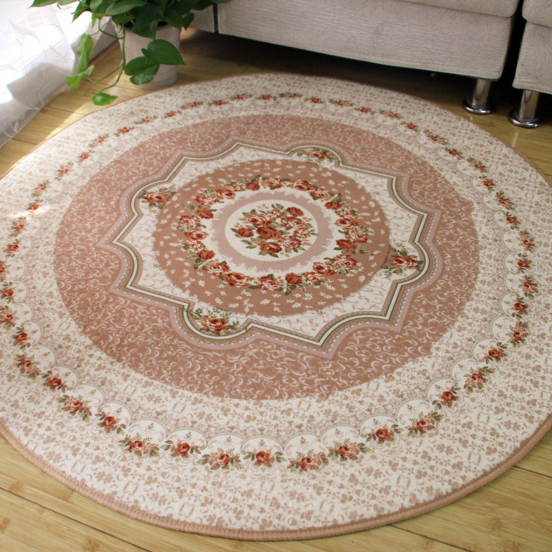 Beige vintage tapijt polyester bloemruimte vloerkleurbestendig vloerkleed voor woonkamer