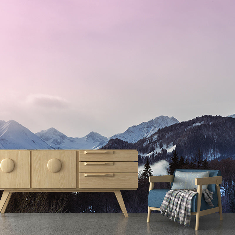 Majestic Mountains Photography Mural Wallpaper Environment Friendly Living Room Wall Mural