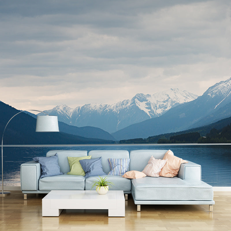 Eco-friendly Wall Mural Wallpaper Majestic Mountains Photography Sitting Room Wall Mural