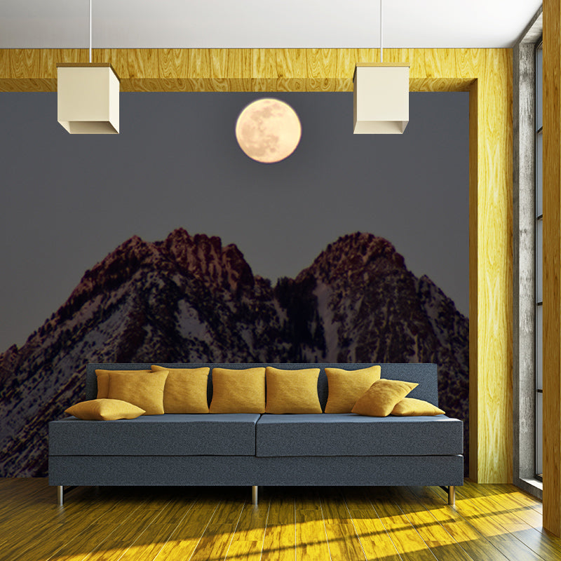 Eco-friendly Wall Mural Wallpaper Majestic Mountains Photography Sitting Room Wall Mural