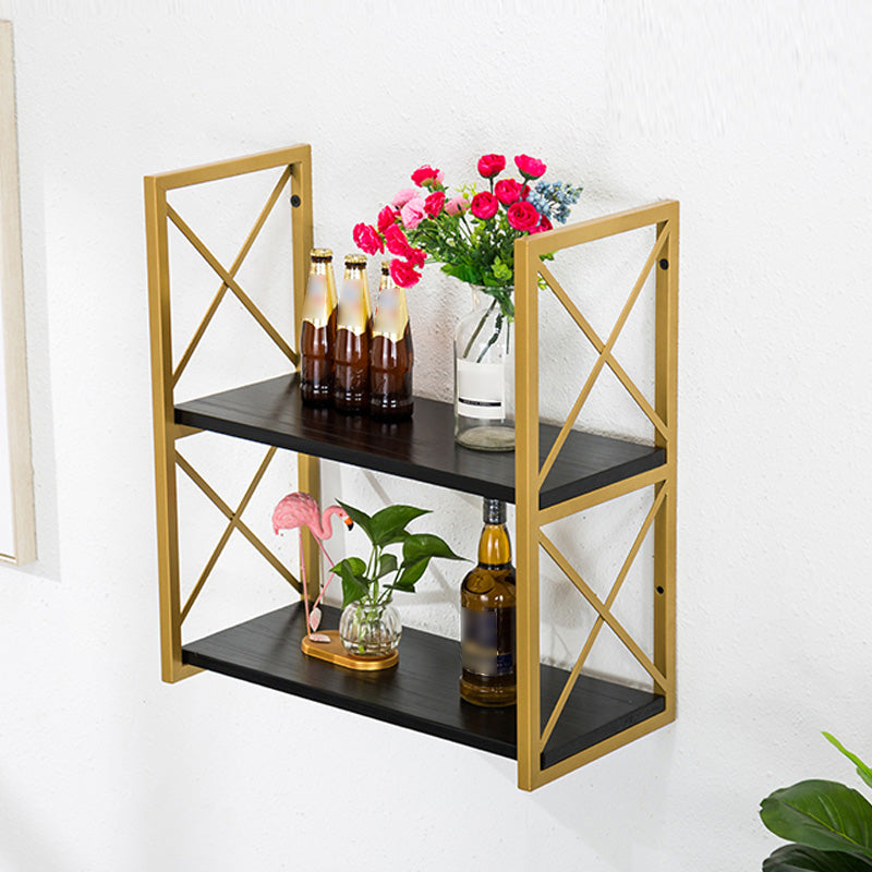 Holzbücherschild -Wand -Relf -Bücherregal für den industriellen Stil