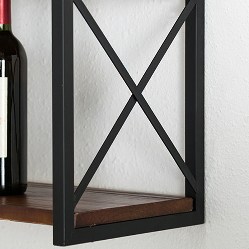 Holzbücherschild -Wand -Relf -Bücherregal für den industriellen Stil