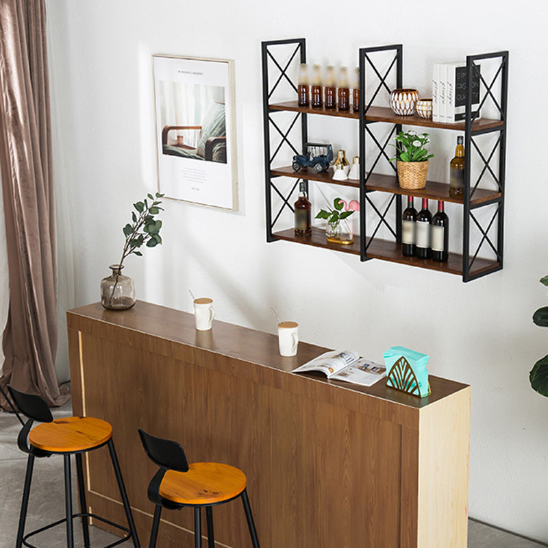 Holzbücherschild -Wand -Relf -Bücherregal für den industriellen Stil