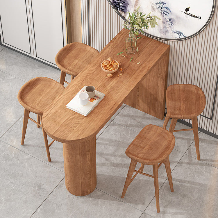 Industrial Style Wooden Bar Counter Table Dining Rectangle Table for Home