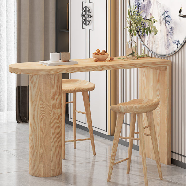 Industrial Style Wooden Bar Counter Table Dining Rectangle Table for Home