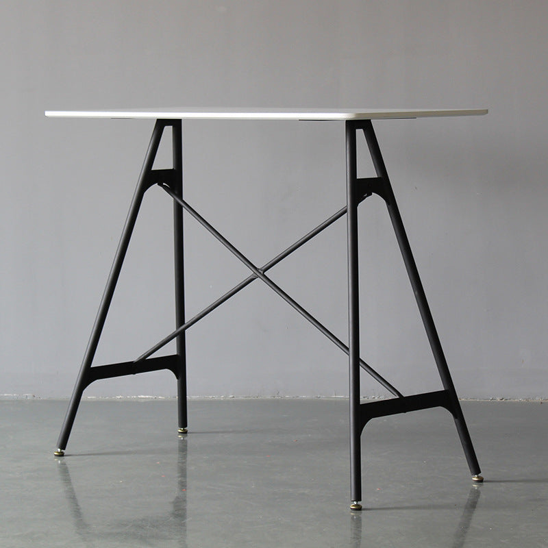 Modern Rectangle Bar Counter Table Wooden Dining Table with Metal Legs