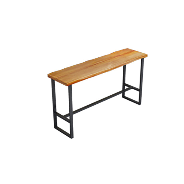 Rectangle Wood Bar Dining Table Contemporary Bar Table with Trestle Base