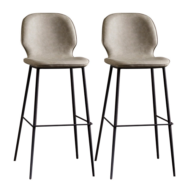 Modern Low Back Bar-stool PU Leather Bar Stool with Metal Legs