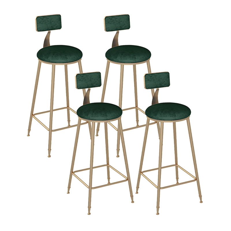 Scandinavian Bar and Counter Stool Low Back Stool with 4 Legs in Gold