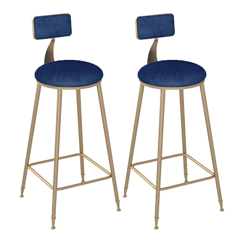 Scandinavian Bar and Counter Stool Low Back Stool with 4 Legs in Gold