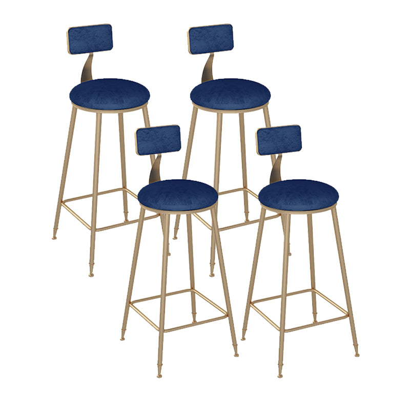 Scandinavian Bar and Counter Stool Low Back Stool with 4 Legs in Gold