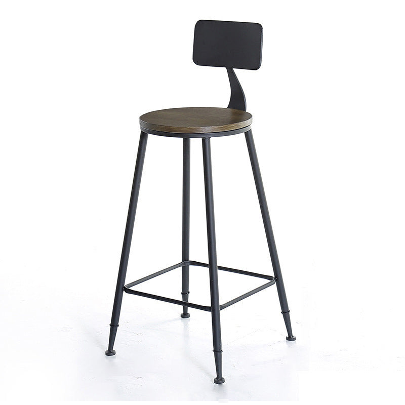 Industrial Bar and Counter Stool Low Back Stool with 4 Metal Legs