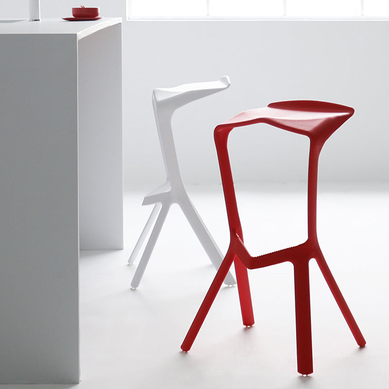 Modern Style Bar-stool Plastic Backless Bar Stool for Kitchen Bar with Plastic Legs