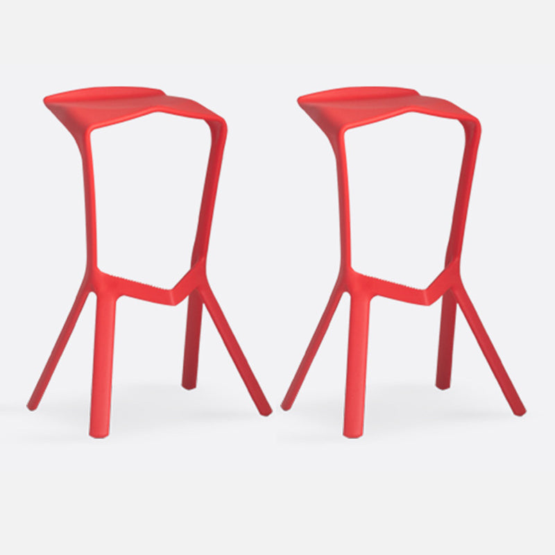 Modern Style Bar-stool Plastic Backless Bar Stool for Kitchen Bar with Plastic Legs